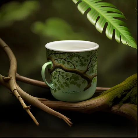 a close up of a cup of cream on a branch, beauty shot, enchanted with nature spirit, dramatic product shot, official product photo, green facemask, fantasy”, fantasy ”, high quality product photo, close-up product photo, photoshoot for skincare brand, faci...