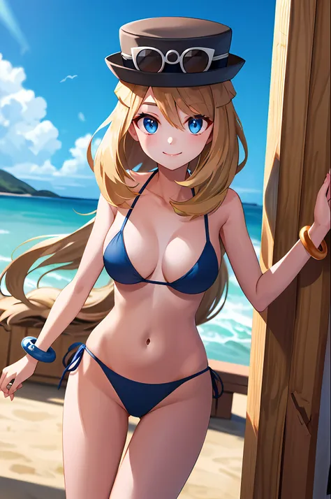 ​masterpiece, top-quality, hight resolution, blue eyess, serena\(a pokémon\), 1girl in, 独奏, thighs thighs thighs thighs, length ...