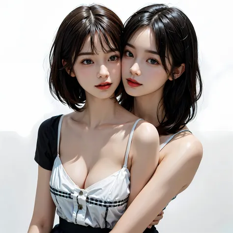 ((Immaculate white background with nothing really、short hair with clean 46-point bangs,,,,,,,,,,,Shorthair、Look firmly at the camera))、masterpiece、masterpiece、top-quality、top-quality、realisitic、Unity、8k wallpaper、Official art、Highly detailed CG Unity 8K ...