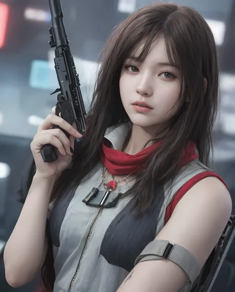 holding detailed hyperealism weapon, pistol, gun