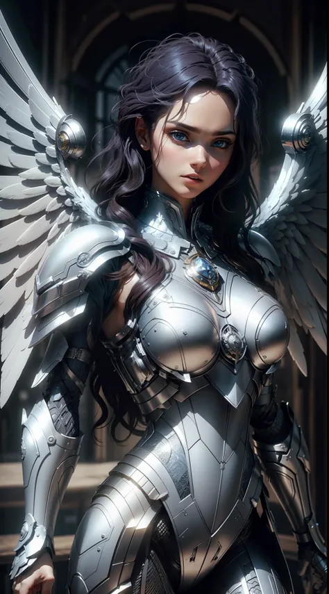 the best，tmasterpiece，cg，8k，wallpapers，best light and shadow，blue angel，angelicales，the angel's wings，complex armor