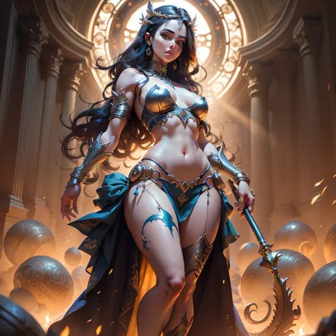 full body, masterpiece, best quality, (extremely detailed unity 8k CG wallpaper), (best quality), (best illustration), (best shadow), absurdities, realistic lighting, night, darkness, giant, Goddess, Ancient Goddess, Aphrodite, deity, glorious pose, night,...