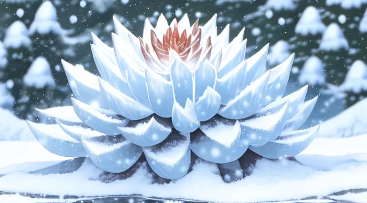 Lotus, ice mountains, snow, (Melhor Qualidade: 1.0), (ultra high def: 1.0), 8K, (Obra-prima: 0.2)
