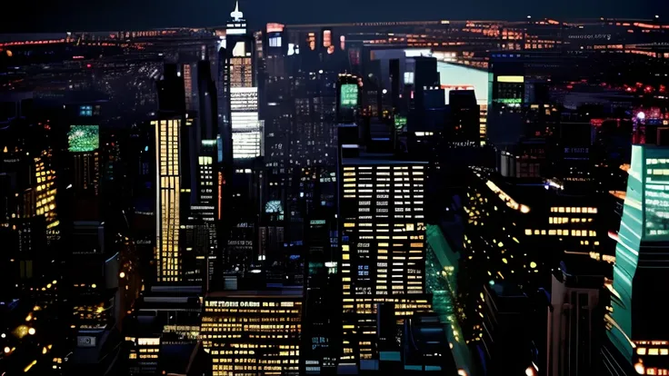 night view of neon city slr、newyork