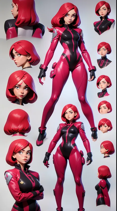 character design, girl, piernas granes y musculosas, full body