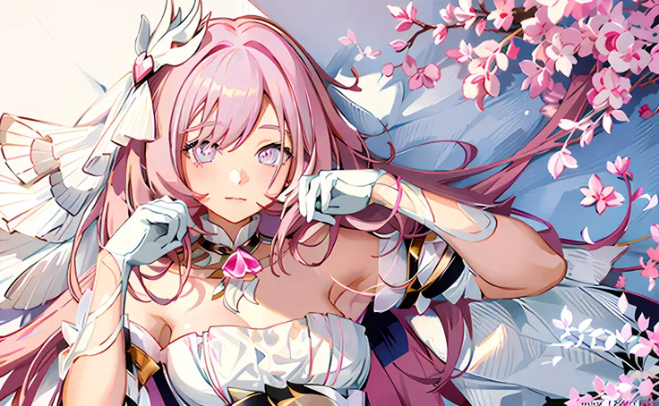 Anime girl holding camera with pink hair and white dress, anime girl in a maid costume, gorgeous maid, anime cat girl in a maid costume, Best anime 4k konachan wallpaper, Best Rated on pixiv, seductive anime girls, Guweiz in Pixiv ArtStation, Maid outfit, ...