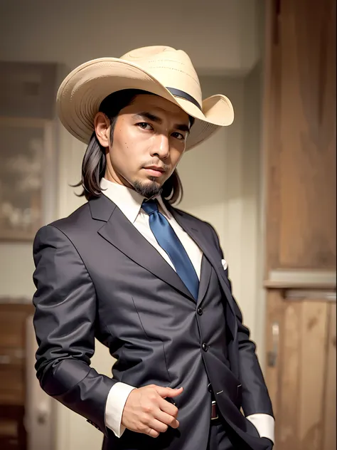 (cowboy shot), sfw, (masutepiece), (best quality:1.0), (超a high resolution:1.0), detailed eye breaking ton rack lock , suit, for...