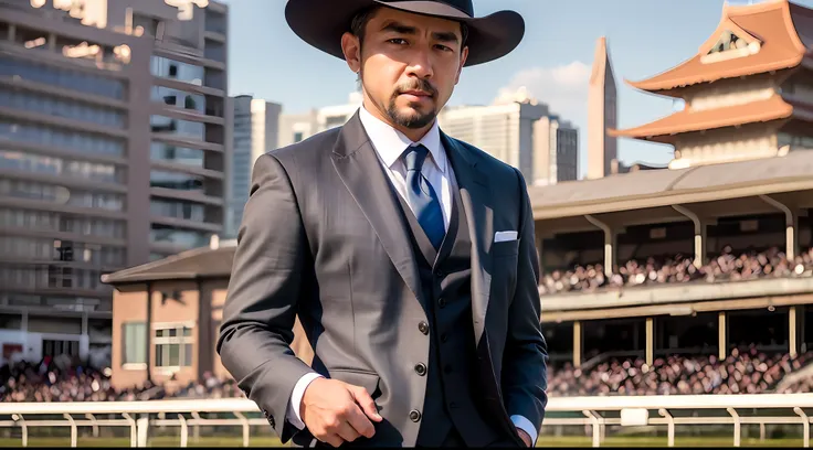 (cowboy shot), (((racecourse))), sfw, (masutepiece), (best quality:1.0), (超a high resolution:1.0), detailed eye breaking ton rac...