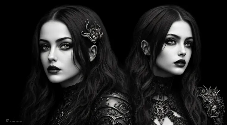 ornate, intricate details, beautiful dark angel, beautiful face, gothic style, hyper-realistic fantasy art, digital illustration...