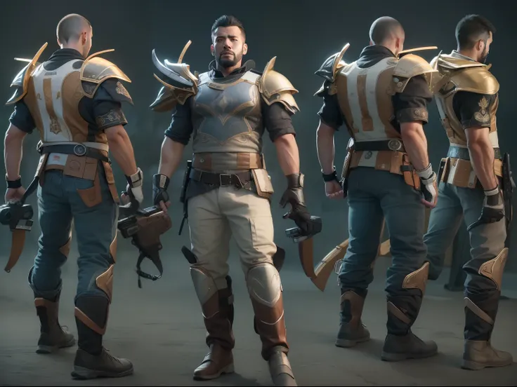 (High-quality masterpiece mens fully equipped CG Unity 8K game CG majestic stance)