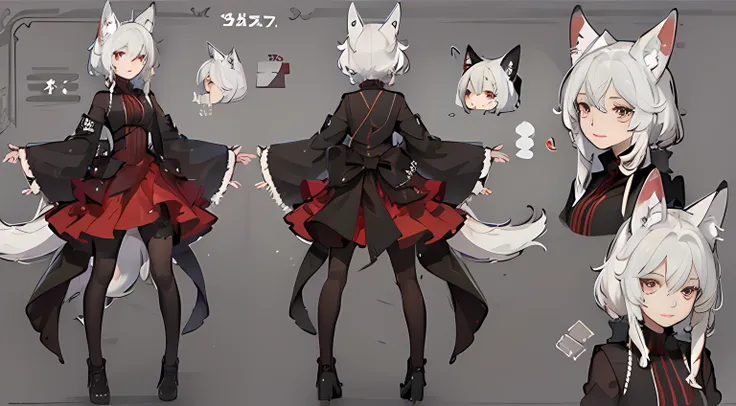 fox, red, (masterpiece), best quality, expressive eyes, perfect face, (character sheet:1), (multiple views), full body,