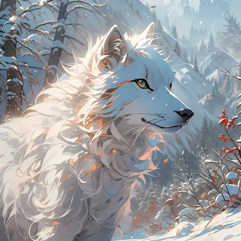 exquisite visuals,high-definition,masterpieces, arctic wolf