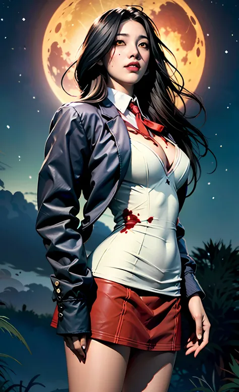 (beste-Qualit), (tmasterpiece), (Gloomy color scheme:1.5), ((Close-up of a girl in a school uniform with a short skirt)), 1girl in a short plaid skirt, androgynous vampire, junji ito 4 k, with long dark hair, ito junji art, style of junji ito, Dark Costume...
