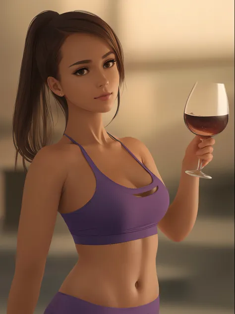 She looks a bit like Jessica Alba, Beautiful Brazilian girl, brown hair in a ponytail, 18 years old, beautiful thin figure symmetrical eyes, (beautifully detailed face, beautiful detailed eyes), dramatic lighting, (photo realism:1. 4), realistic, sharp foc...