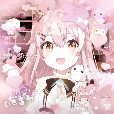 Anime girl with pink hair and rabbit ears holding a white rabbit, Loli, anime visual of a cute girl, cute kawaii girls, madoka kaname, Splash art anime Loli, Cute anime, Cute anime girl, Marin Kitagawa fanart, kawaii anime manga style, portrait of magical ...