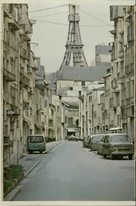 scenery of paris in the 1970s, vintage photograph