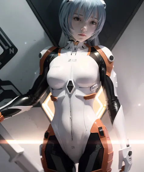 (8k, best qualtiy, tmasterpiece:1.2),k hd,tmasterpiece,hyper-detailing,独奏,1girll,(white backgrounid:1.5),(Elaborate Eyes),((whaite hair)),Manteau, 1girll, star_(Skysky), short_hair, starry_sky, tightsuit, ayanami_rei, 独奏, night_sky, red_eyes, red_Backgroun...