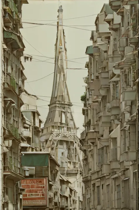 scenery of paris in the 1970s, vintage photograph