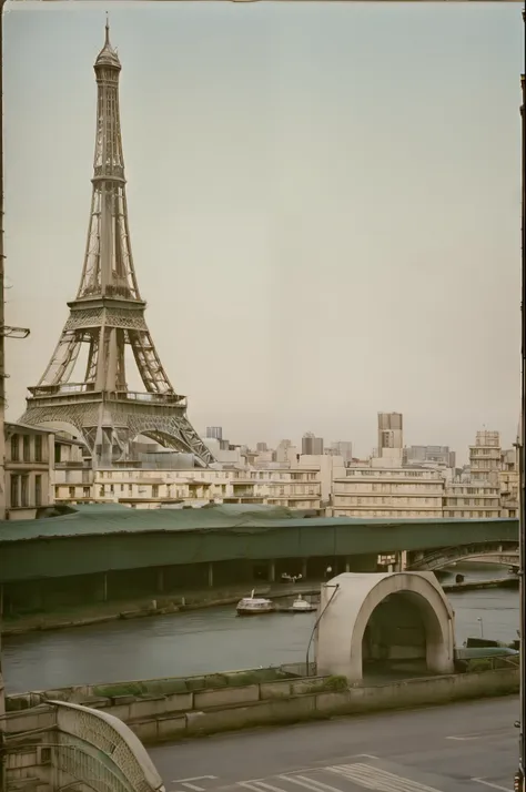 scenery of paris in the 1970s, vintage photograph