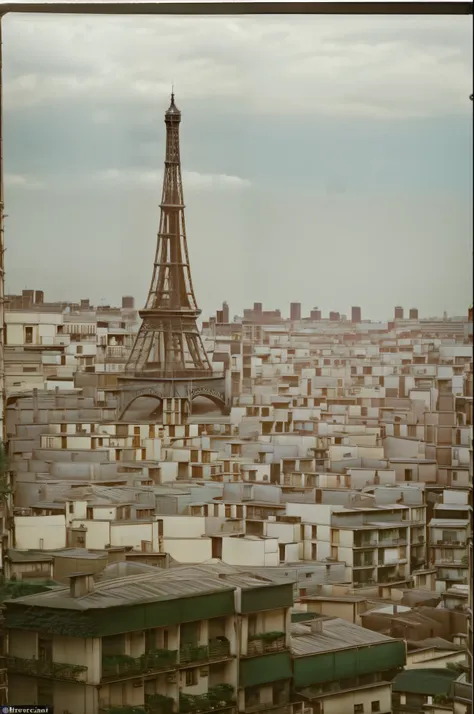 scenery of paris in the 1970s, vintage photograph