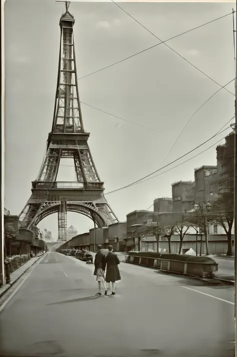 scenery of paris in the 1970s, vintage photograph