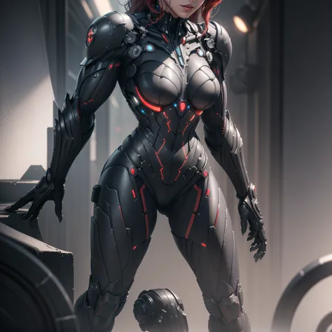 ((best quality)), ((masterpiece)), (detailed:1.4), 3d, an image of a beautiful cyberpunk black widow, hdr (high dynamic range),r...