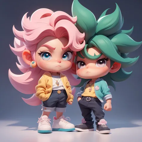 um garoto super bonito, corpo inteiro, dreamy cute hair accessoriesPopmart Blind Box, design IP, clean background and bright 3D rendering, OC rendering, 8k, foco suave, fino Glossysuper detalhe --ar 3:6 50 --q 2 --niji 5 --estilo expressivo --s 2