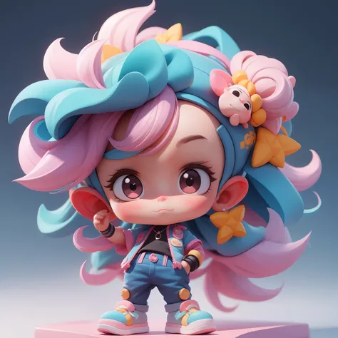 A super cute boy, full body, fantastic cute hair accessories Popmart blind box, IP design, clean bright background 3D rendering, OC rendering, 8k, soft focus, fine gloss super detail --ar 3:6 50 --q 2 --niji 5 --style expressiveness --s 2