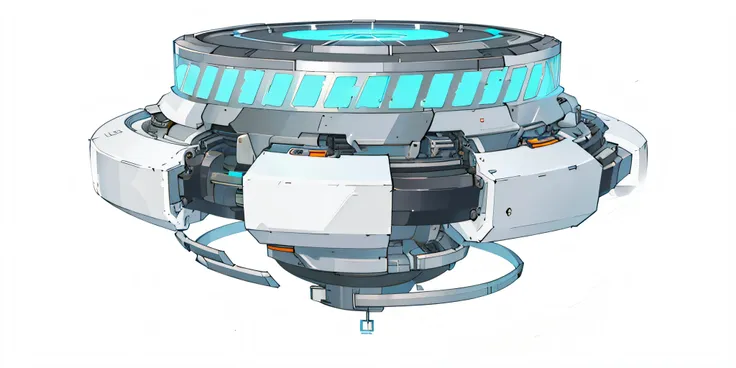 round stand，mirai。sci-fy，mechanical construction，cyber punk perssonage