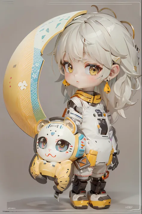 (1 robot boy:1.2),(Machinary:1.3),(mythological creatures:1.2),beast,(White hair:1.2),(yellow clothing:1.2),Fluffy,(beautfully face:1.2),gradient colors((best qualtiy)),((Masterpiece)),(offcial art,Beauty and aesthetics:1.2),depth of fields,composition(ful...