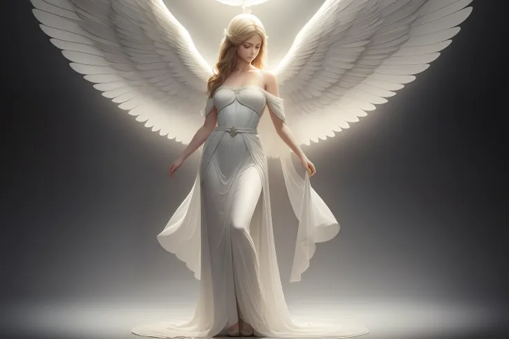 (((fullbody))) angelic delight, born of light, winged angels, heaven sent, masterpiece, highly detailed, photorealistic, high re...