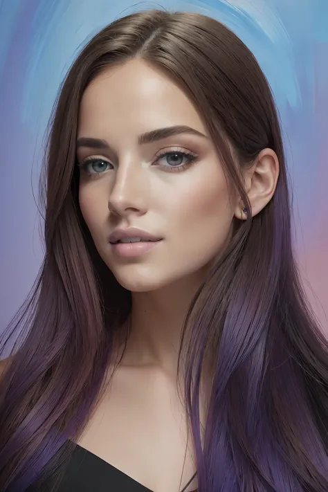 chica hermosa y colorida: a 28-year-old giru, cabello desordenado, painting oil painting, bonita cara perfecta con piel suave ca...