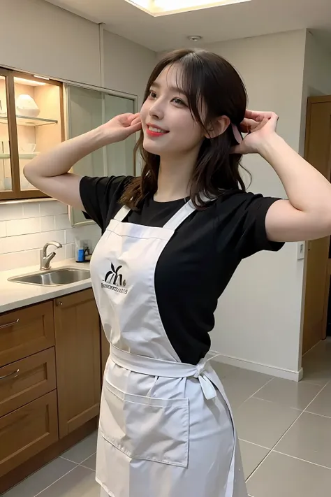 a woman is cooking、(kitchin_apron:1.wear 3)、good hand、4k、hight resolution、​masterpiece、top-quality、cap:1.3、((hasselblad photo))、...