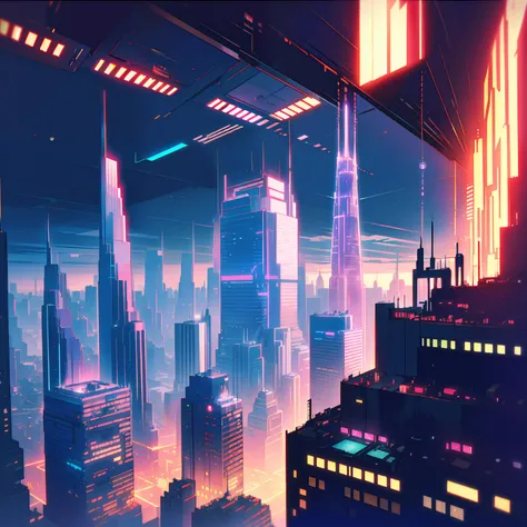 surreal cityscape photography (futuristic space station|glittering metal halls and neon cafes)，ultra-realistic，joann mcmiller's ...