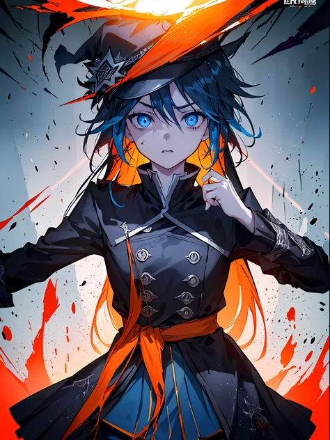 ((((Dramatic)))、(((gritty)))、(((vehement)))Movie poster featuring a young woman as the main character。She wears stylish and edgy outfits、Standing confidently in the center of the poster。Dressed in costume、I have a look of determination on my face。The backg...