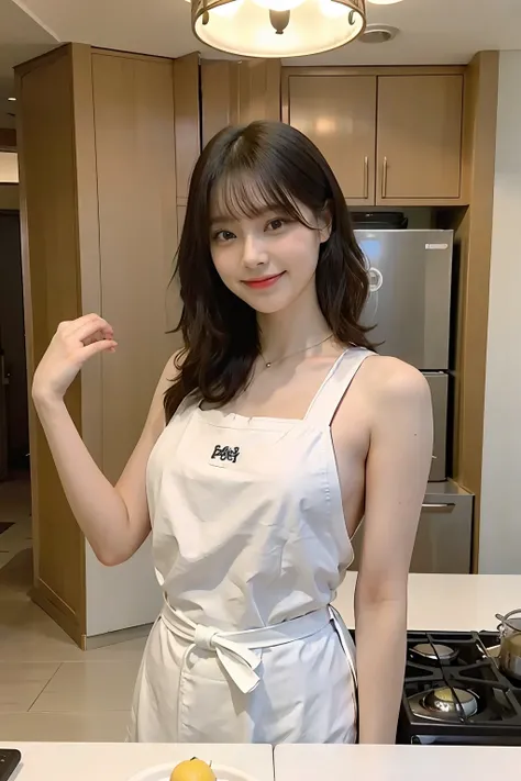 a woman is cooking、(kitchin_Apron:1.Wear 3)、Good Hand、4K、hight resolution、​masterpiece、top-quality、Cap:1.3、((Hasselblad photo))、Fine skin、foco nítido、(lighting like a movie)、Soft lighting、dynamic ungle、[:(详细的脸:1.2):0.2]、Medium chest、sweats streamed skin:1....