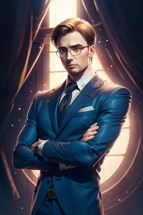 steve rogers, glasses, elegant suit, sc3pt4 style