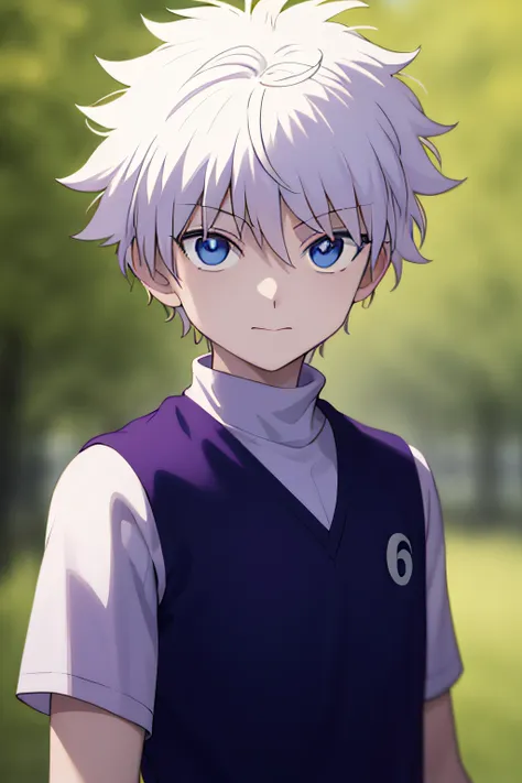 masterpiece, best quality, high quality, 1boy, solo, male focus, looking at viewer, upper body, killua_zoldyck