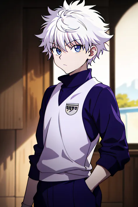 masterpiece, best quality, high quality, 1boy, solo, male focus, looking at viewer, upper body, killua_zoldyck