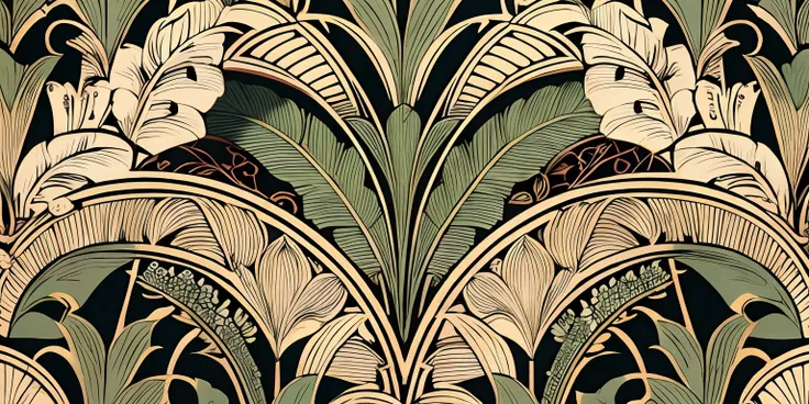 obra maestra, amazing intricate hawaiian repeating pattern, art-deco, de color, beautiful, elegante, papel tapiz, hq, la mejor c...