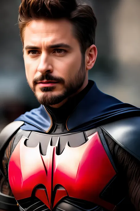 extremely detailed photo a man wearing batman armor, elegant short beard, model photoshoot, 8k uhd, ultra detailed, raw photogra...