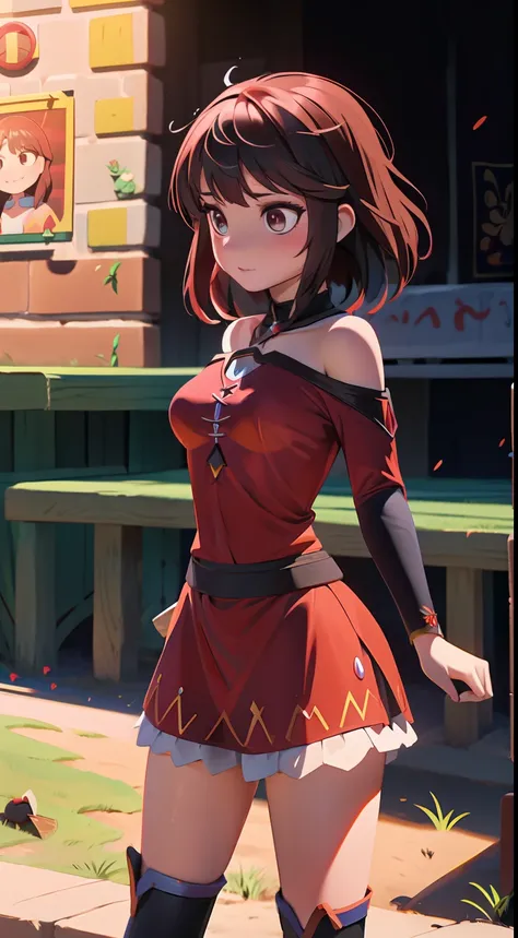 elsa-megumin fusion, mesclando modelos, melting, ((usando roupas da megumin + usando chapeu da megumin + segurando o cajado)), (...