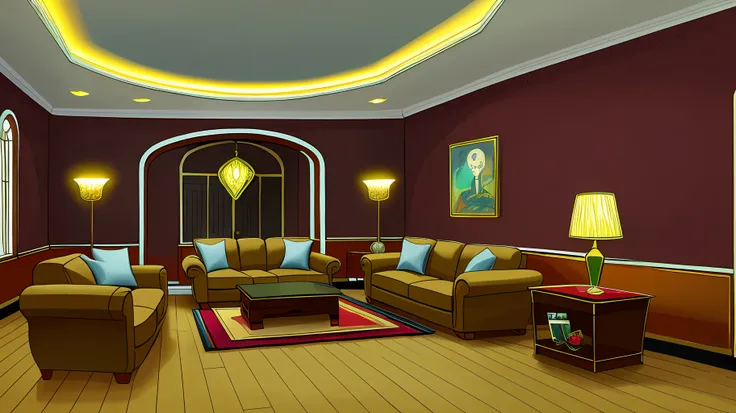 living room interior，  8k， hyper hd， tmasterpiece， highest  quality