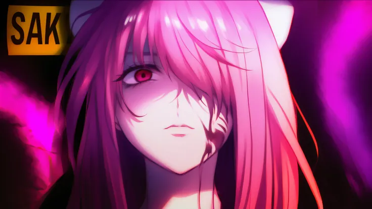 Anime girl with pink hair and white ears, Gameng Yangde, gapmoe yandere grimdark, Yandere, Retrato Gapmoe Yandere Grimdark, mirai nikki, Intricate Jan Dere, 4K anime style, Ahe high face, Realistic anime art, close up iwakura lain, ahegao, style of anime. ...
