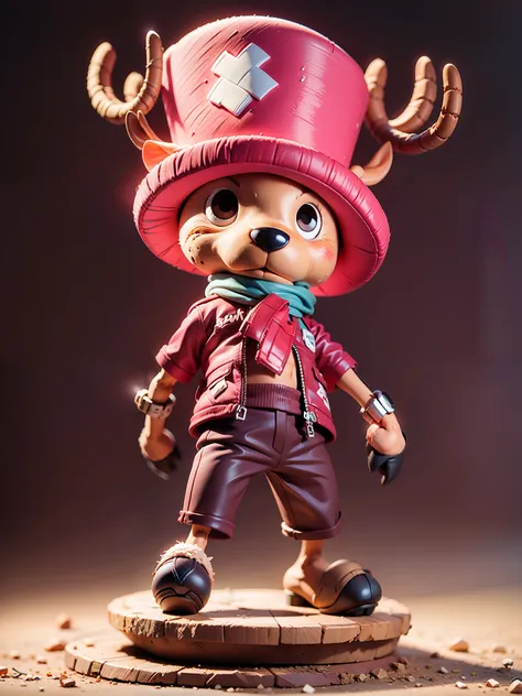 masterpiece, best quality, ultra-detailed, chopper, deer, pink hat, 1boy, solo, full body, wearing suits, detailed face, day, fu...