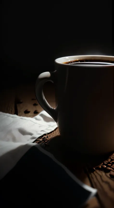 (masterpiece,best quality,highres,ultra_detailed:1.2), white background, still life, rule of thirds, coffee, cloth