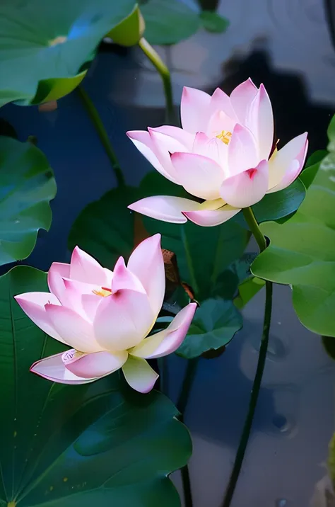 lotus flowers blooming in a leafy pond, lotuses, lotus petals, lotus, lotuses, lotus flower, pink lotus queen, lotus pond, lotus...