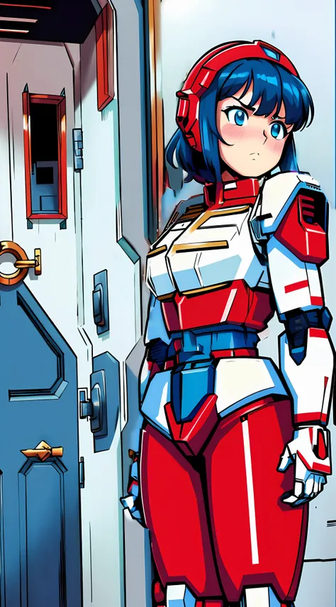 wide large cuirass, heavy gundam armor, heavy armor, officer-style outfit