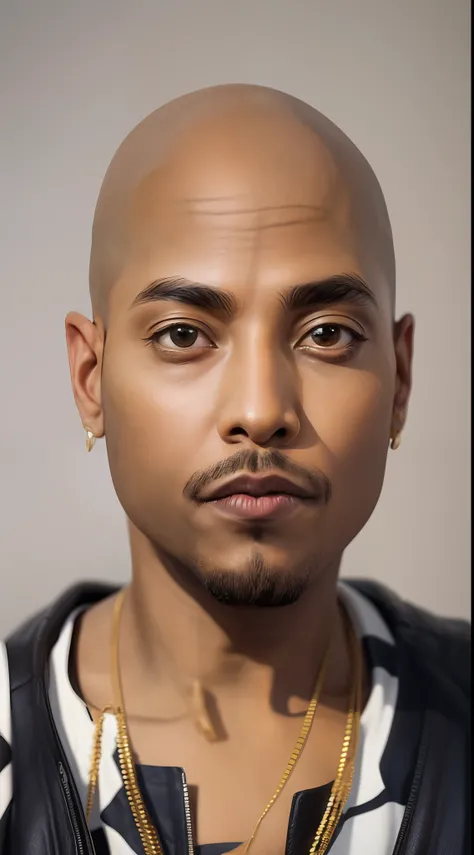 1rapper with Bald hair, modern all-white clothing with black stripes(H R Gigger), fog, detailed and realistic image, amazing composition with vintage scenery with abstract shapes, abstract minimalist background with tentacles, melt, drip, yoshitomo nara:1....