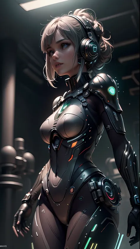 ((melhor qualidade)), ((obra-prima)), (detalhado: 1.4), 3d, uma imagem de uma linda mulher cyberpunk com cabelo grosso e volumos...